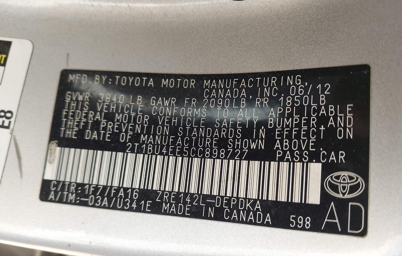 Toyota Corolla 2012