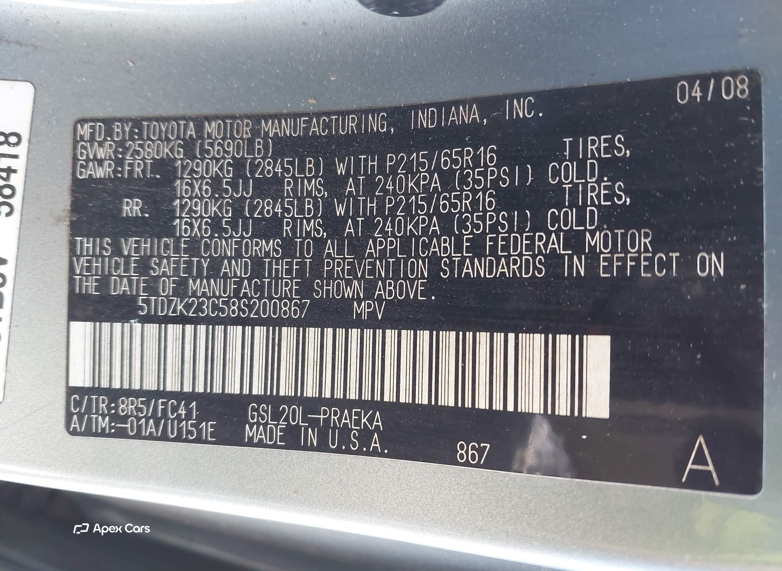 Toyota Sienna 2008