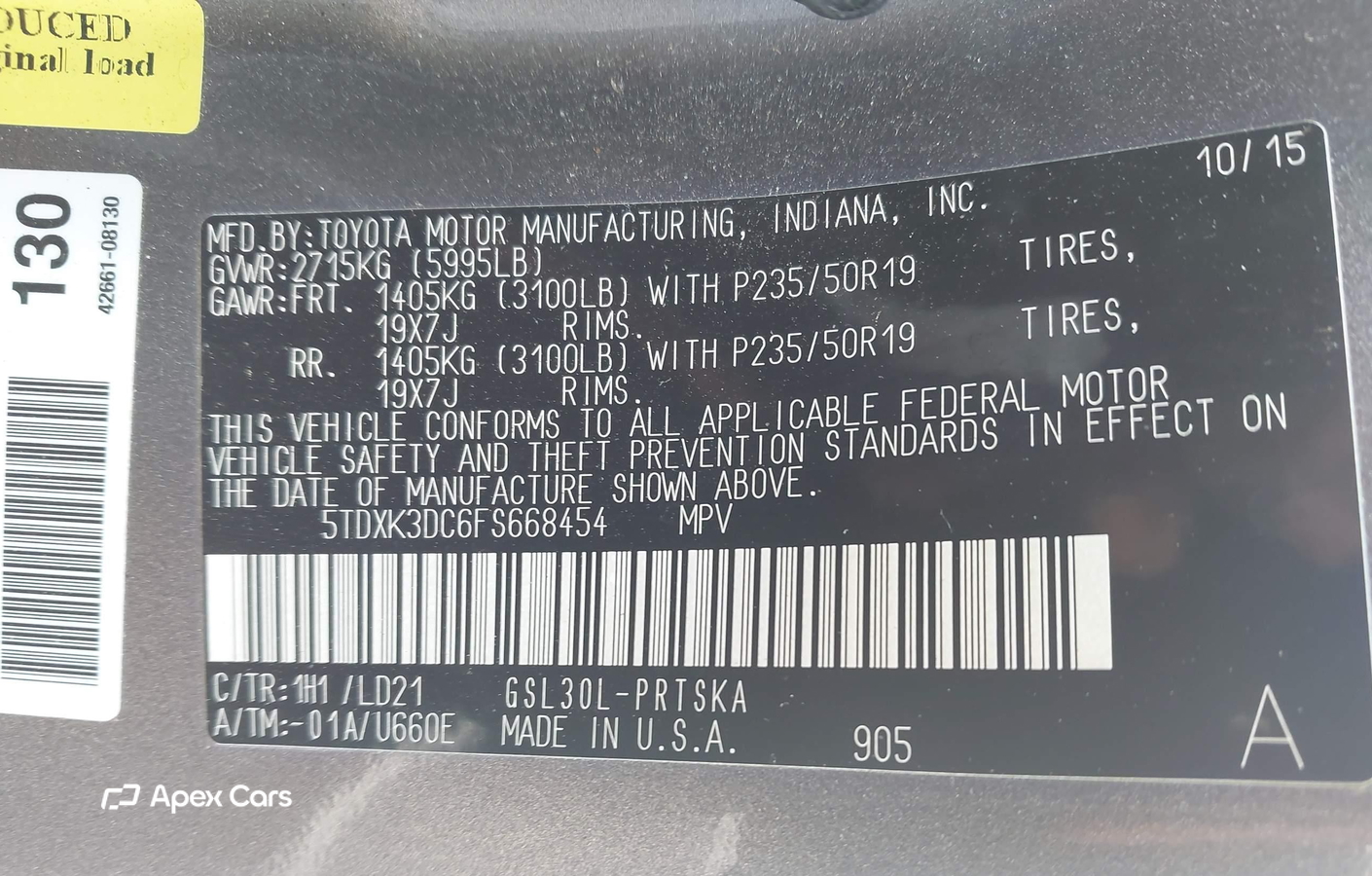 Toyota Sienna 2015