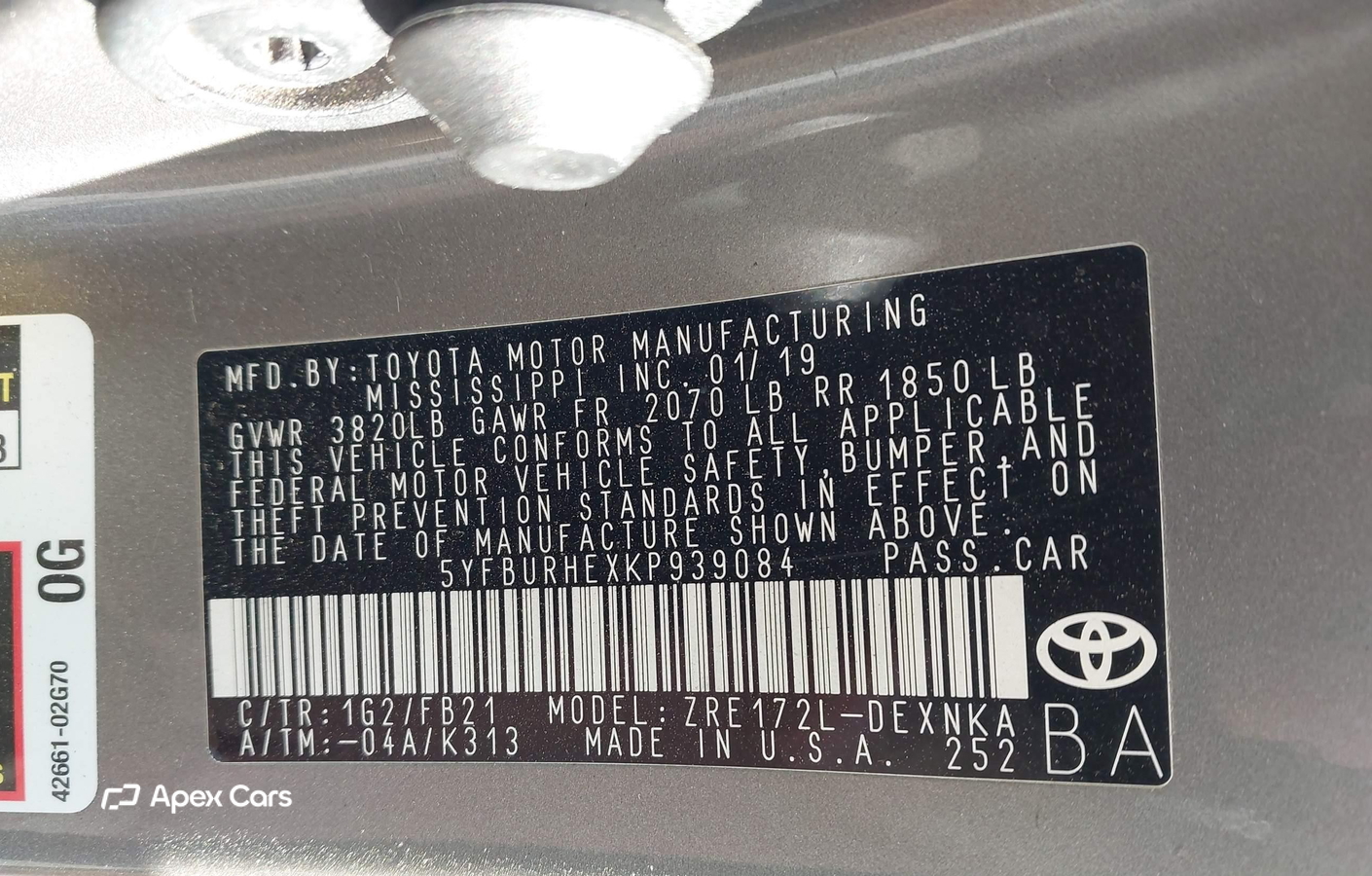 Toyota Corolla 2019