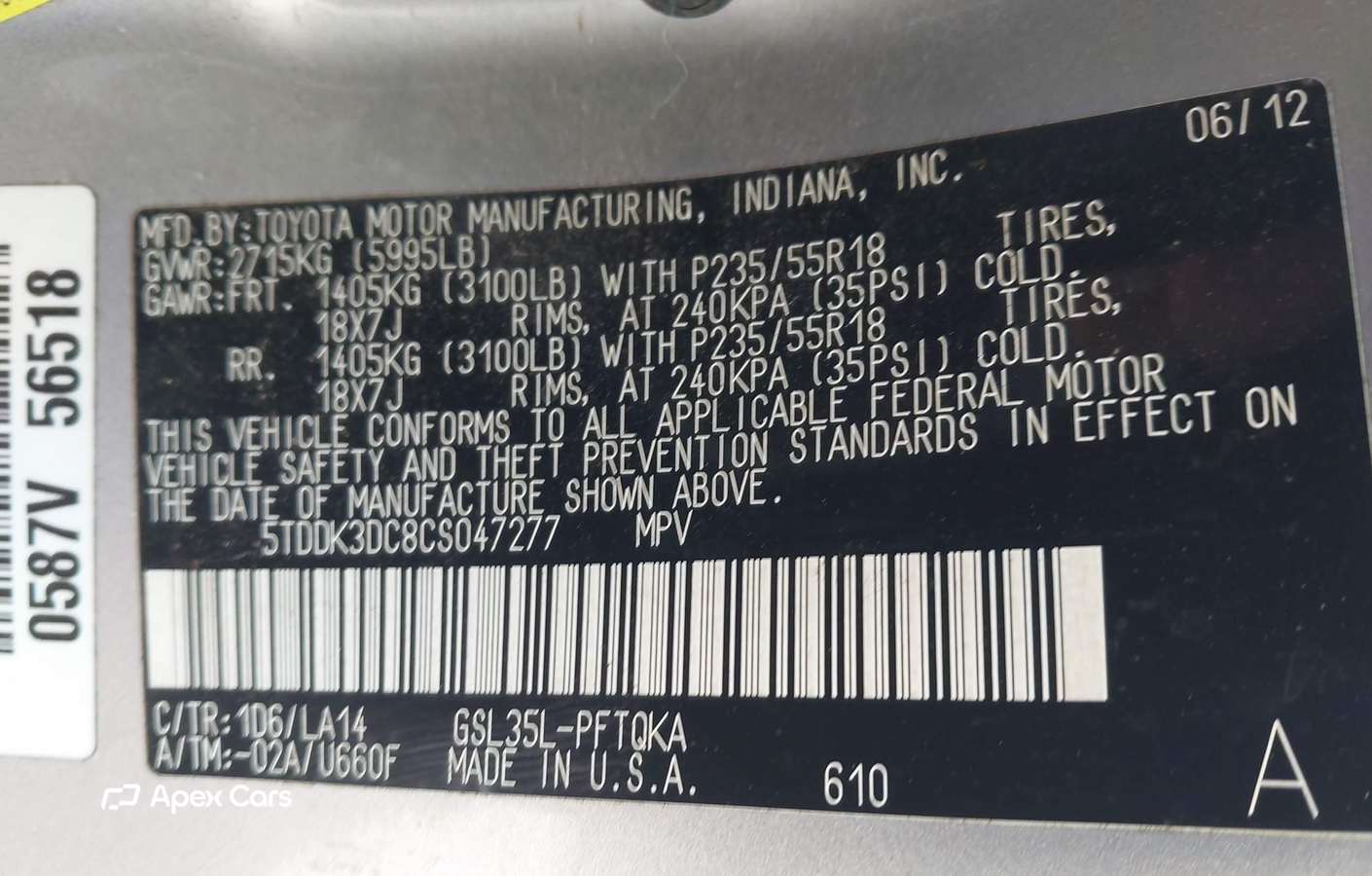 Toyota Sienna 2012