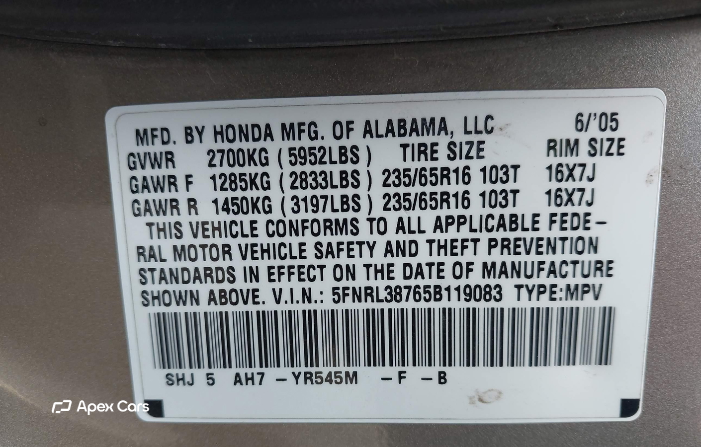 Honda Odyssey 2005