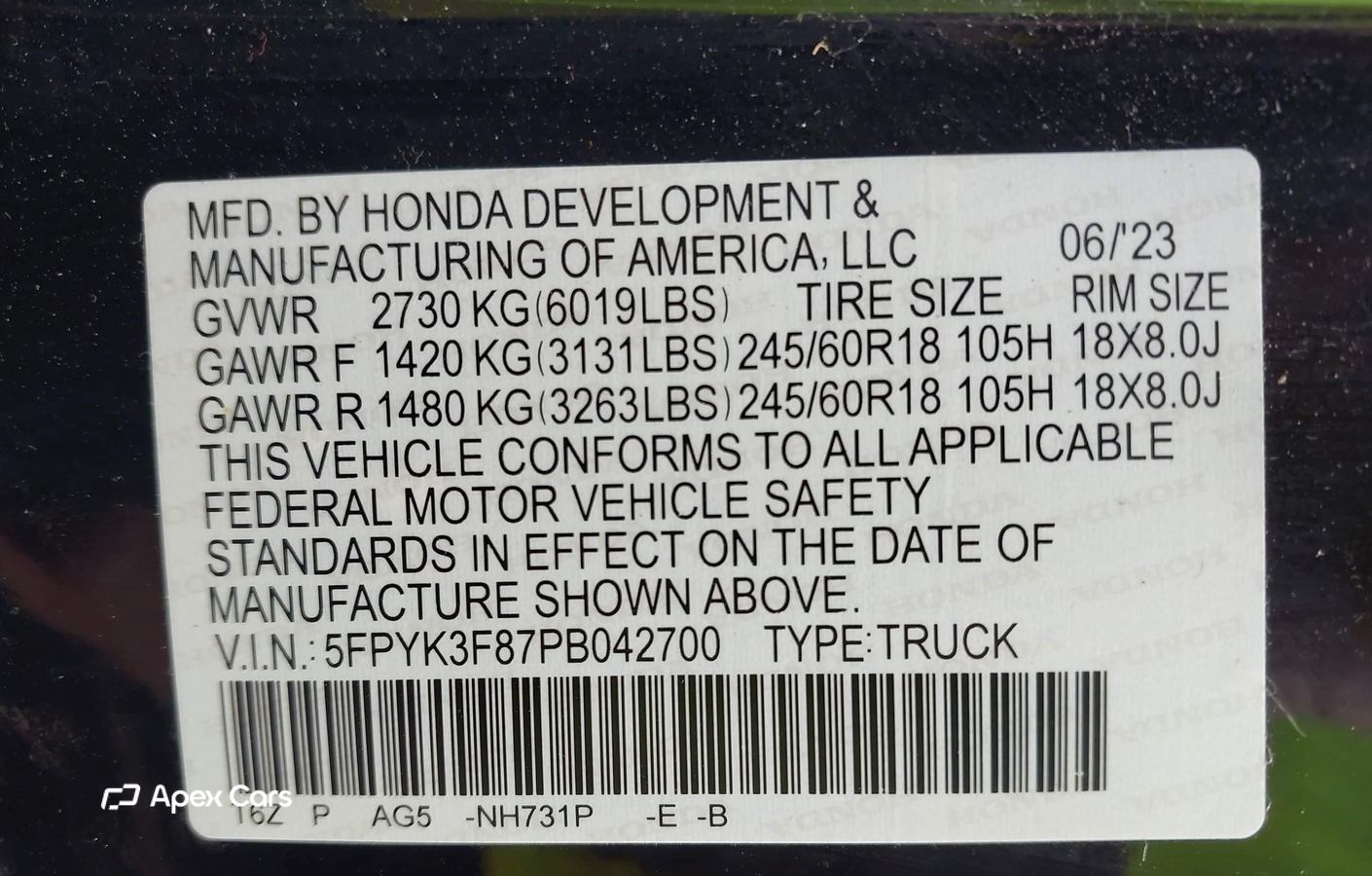 Honda Ridgeline 2023