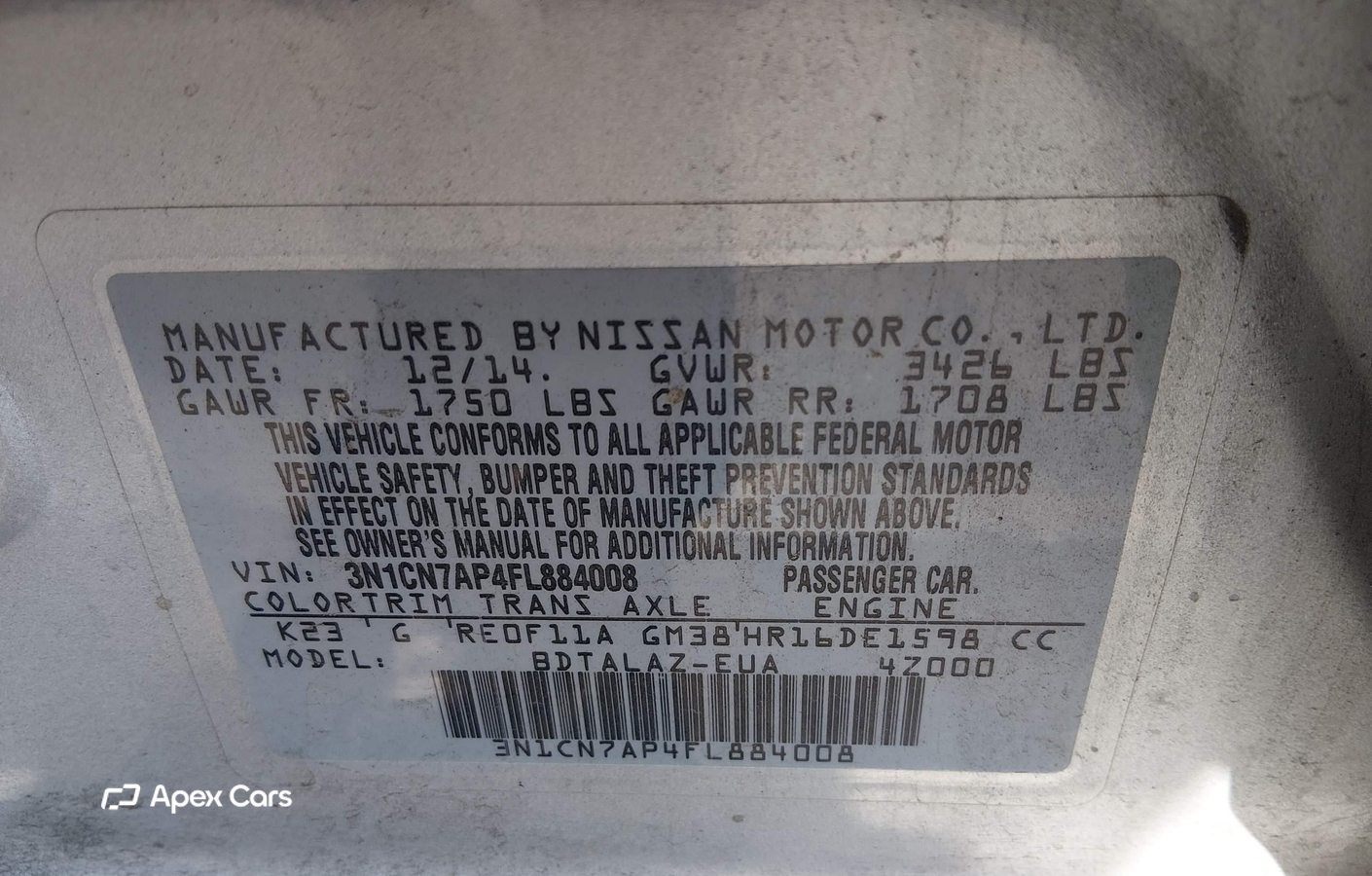 Nissan Versa 2015