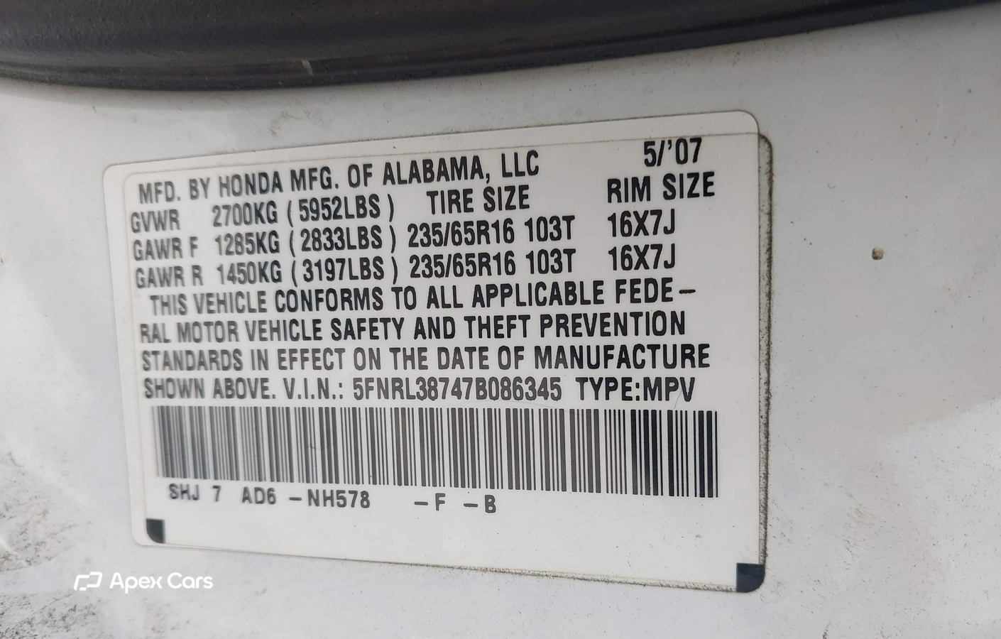 Honda Odyssey 2007