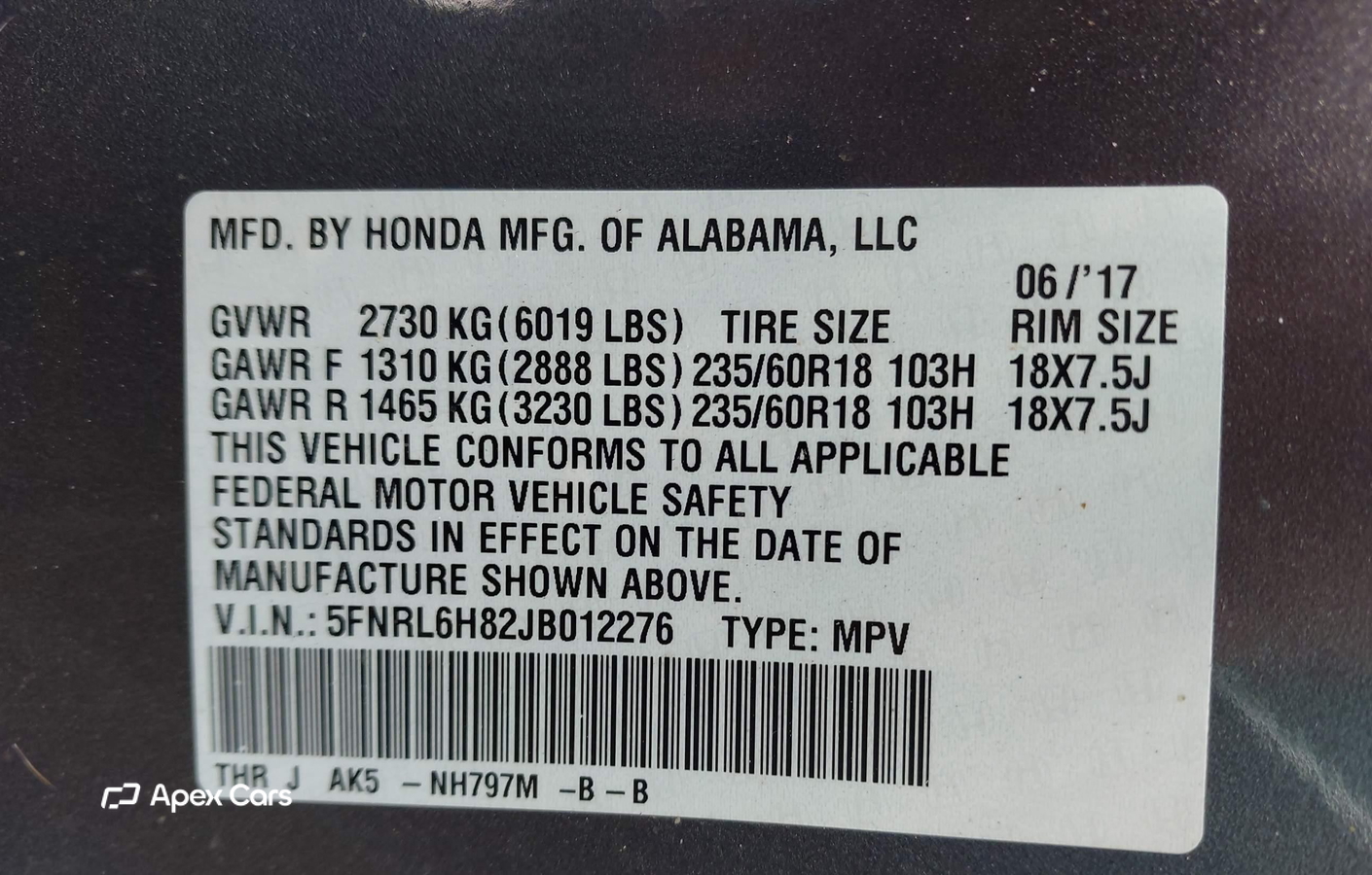 Honda Odyssey 2018