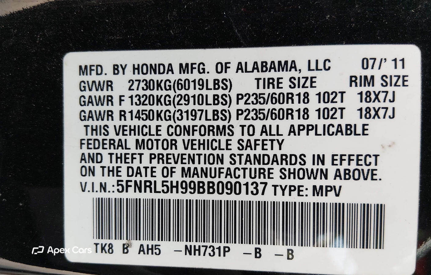 Honda Odyssey 2011