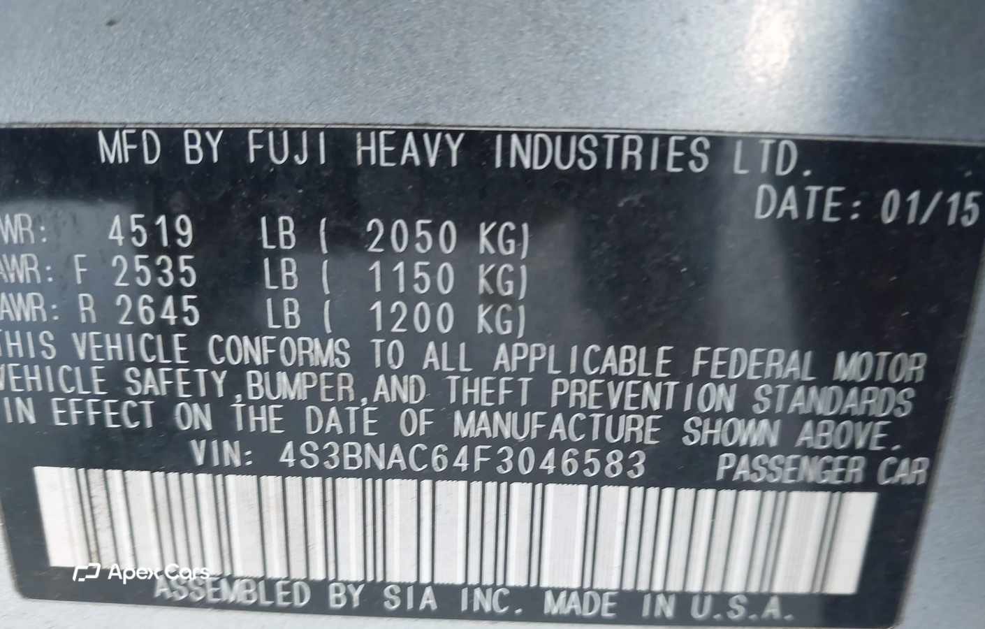 Subaru Legacy 2015