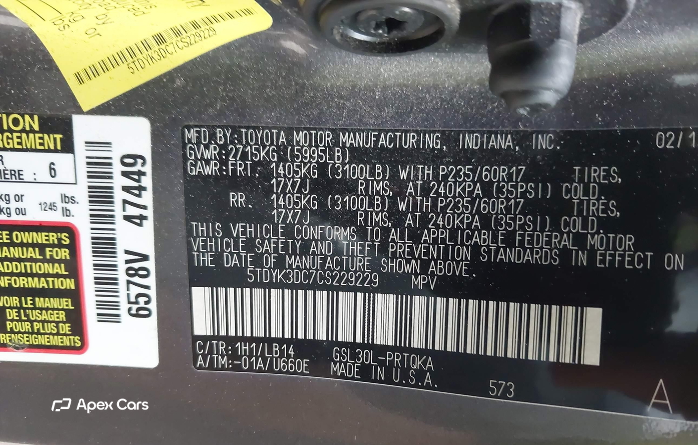 Toyota Sienna 2012