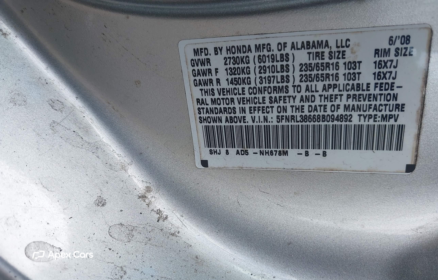 Honda Odyssey 2008
