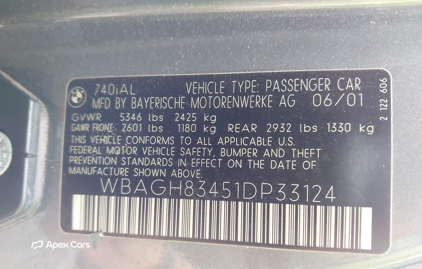 BMW Series 7 2001