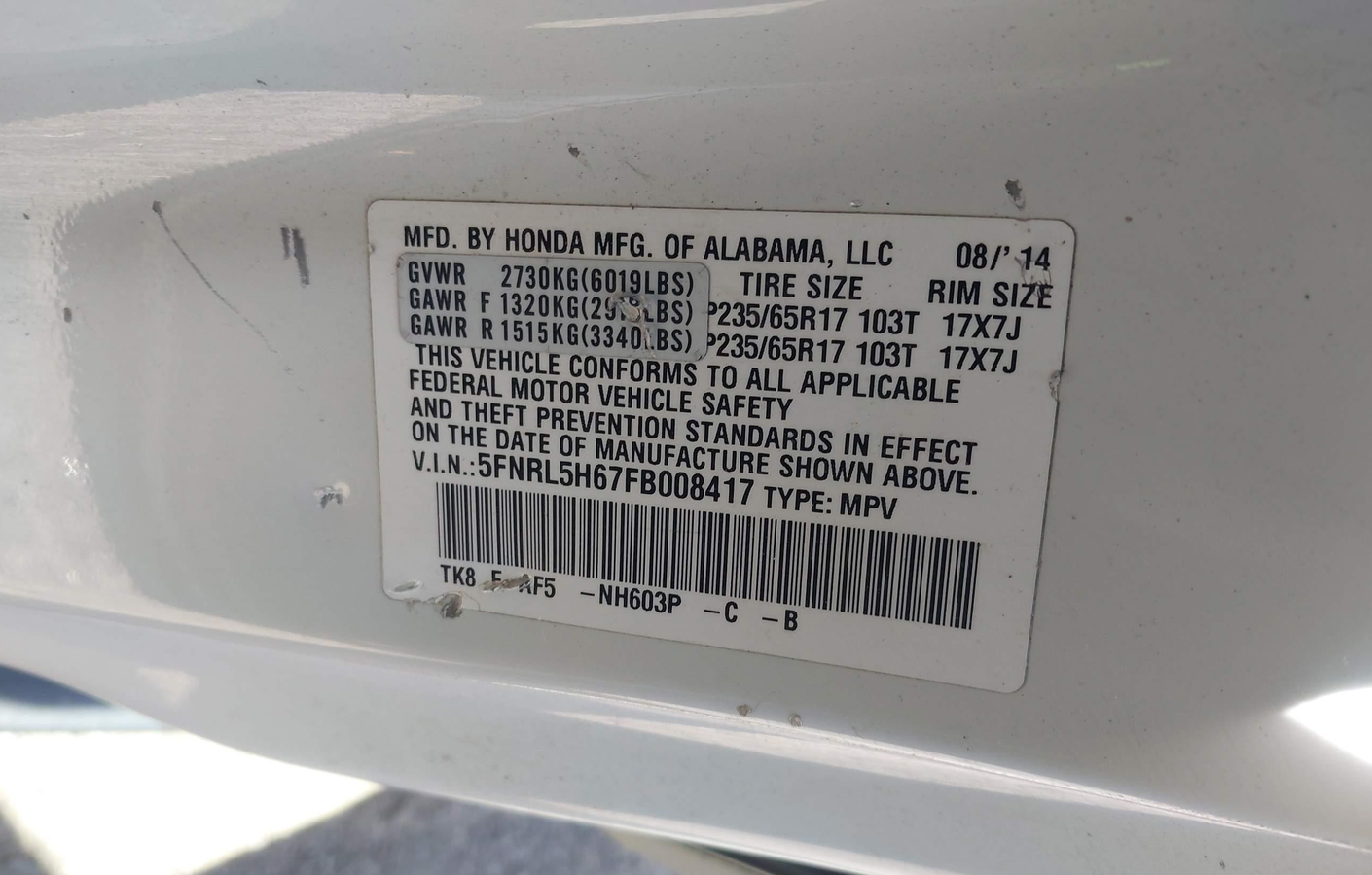 Honda Odyssey 2015