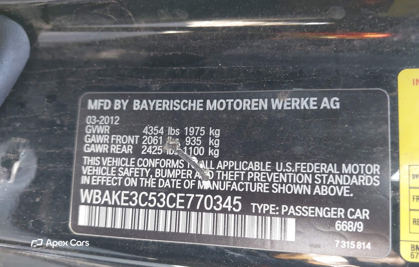 BMW Series 3 2012