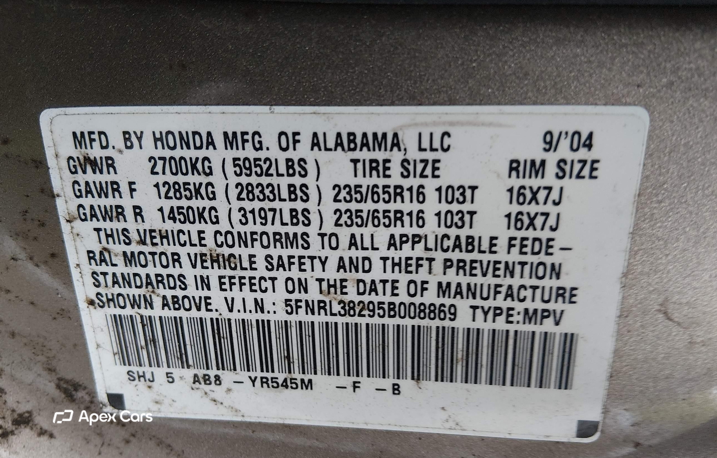 Honda Odyssey 2005