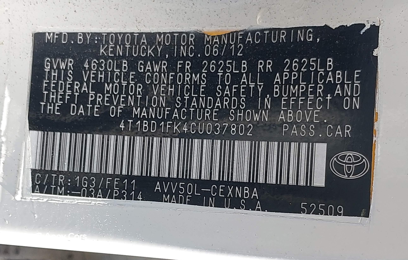 Toyota Camry 2012