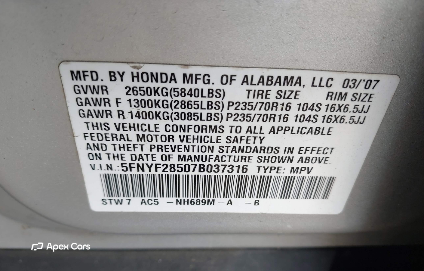Honda Pilot 2007