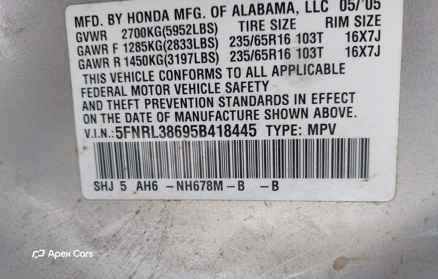 Honda Odyssey 2005