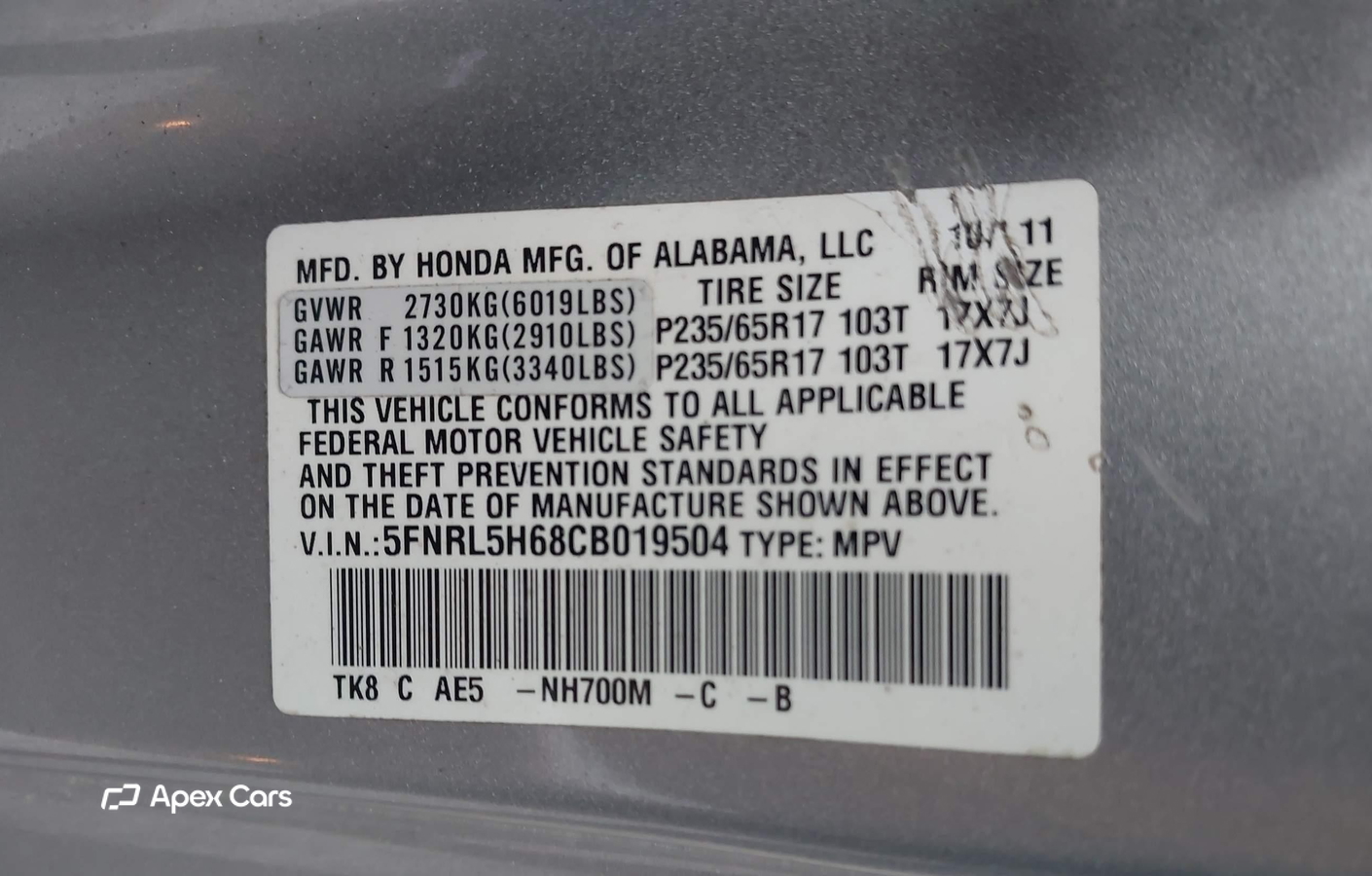 Honda Odyssey 2012