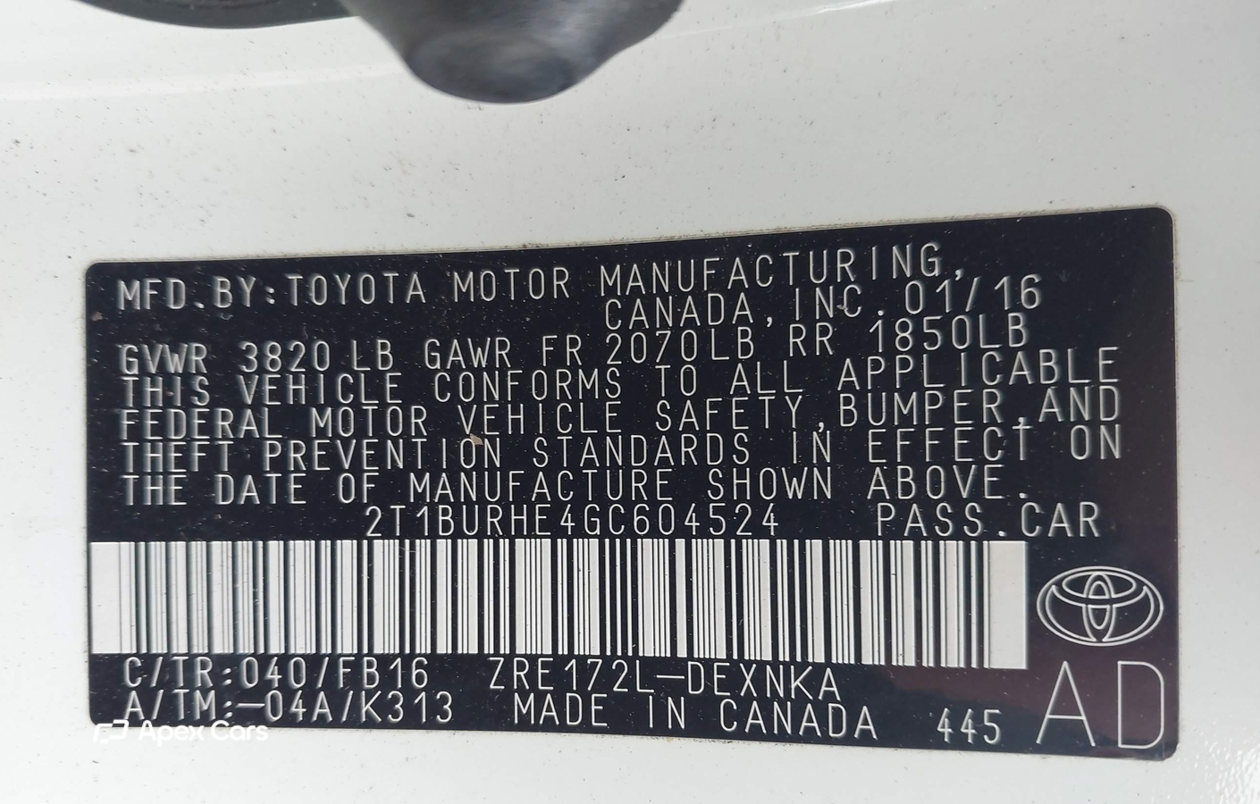 Toyota Corolla 2016