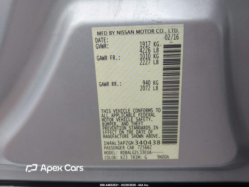 Nissan Altima 2016