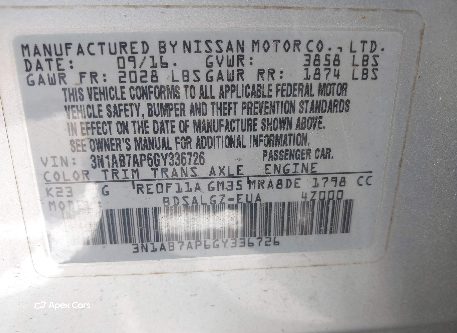 Nissan Sentra 2016
