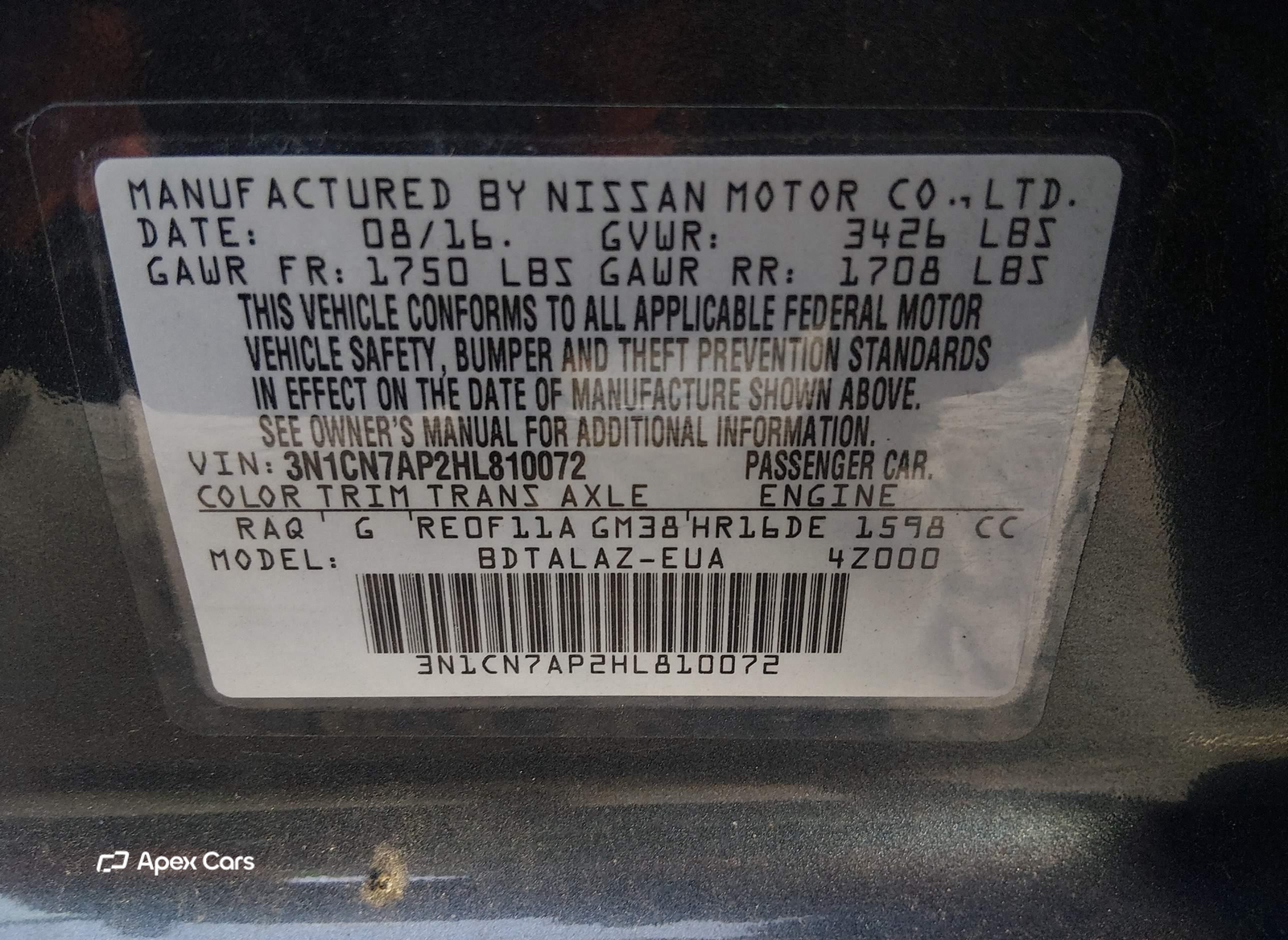 Nissan Versa 2017