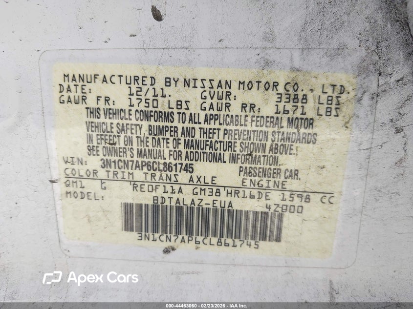 Nissan Versa 2012