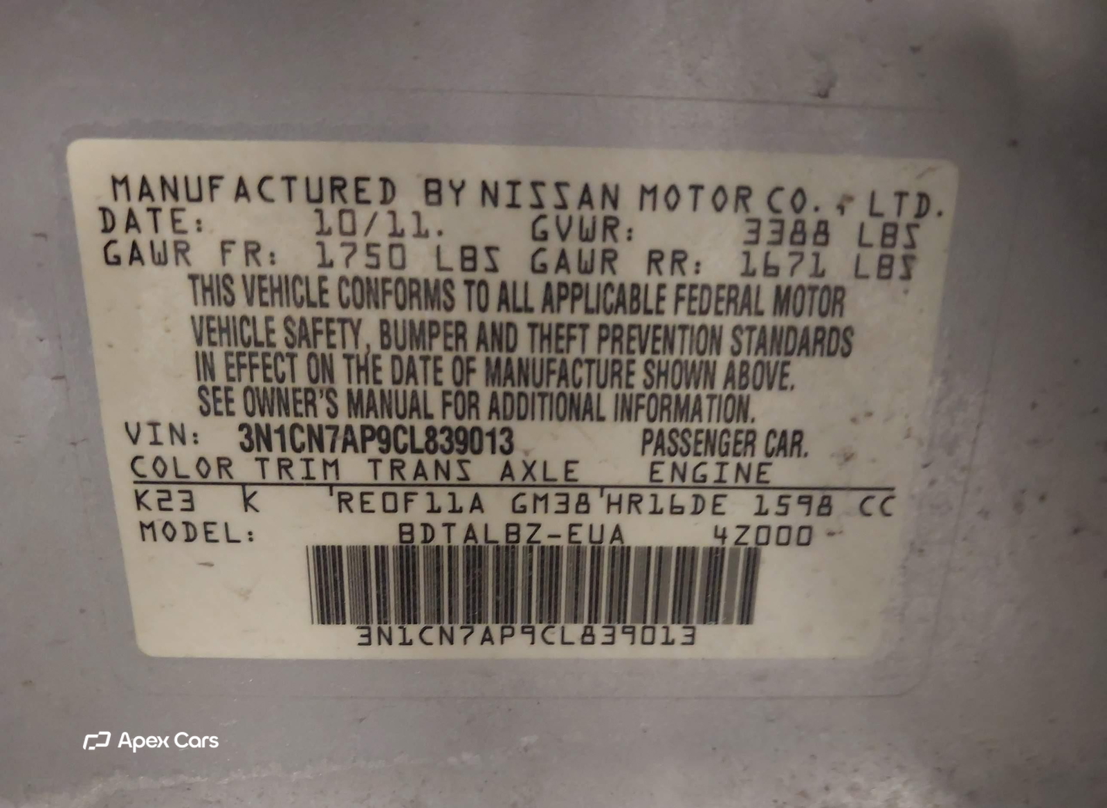 Nissan Versa 2012