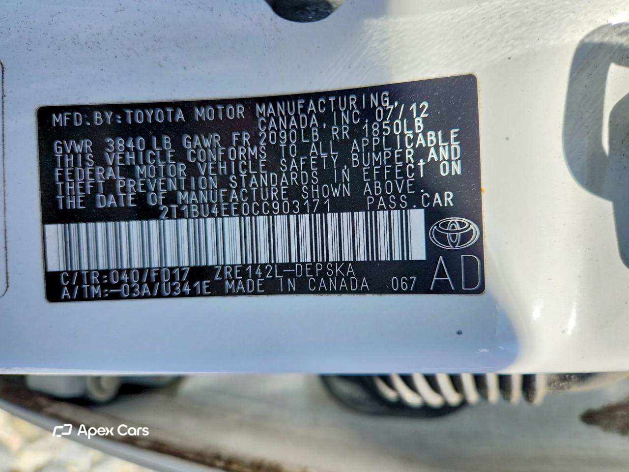 Toyota Corolla 2012