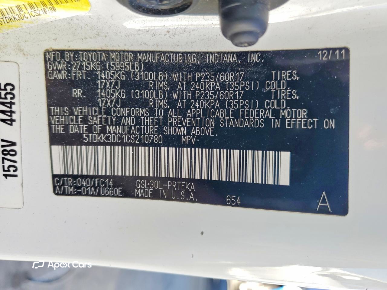 Toyota Sienna 2012