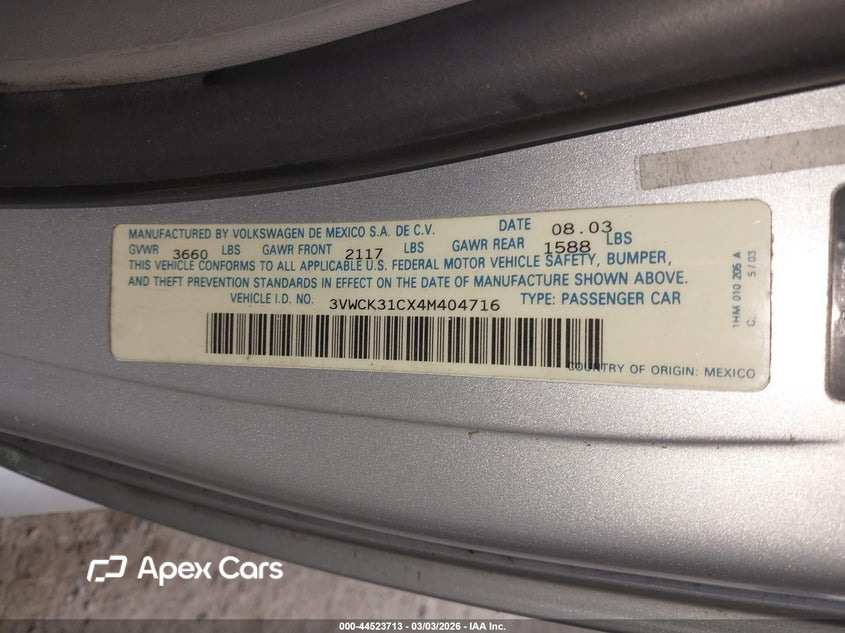 Volkswagen Beetle 2004